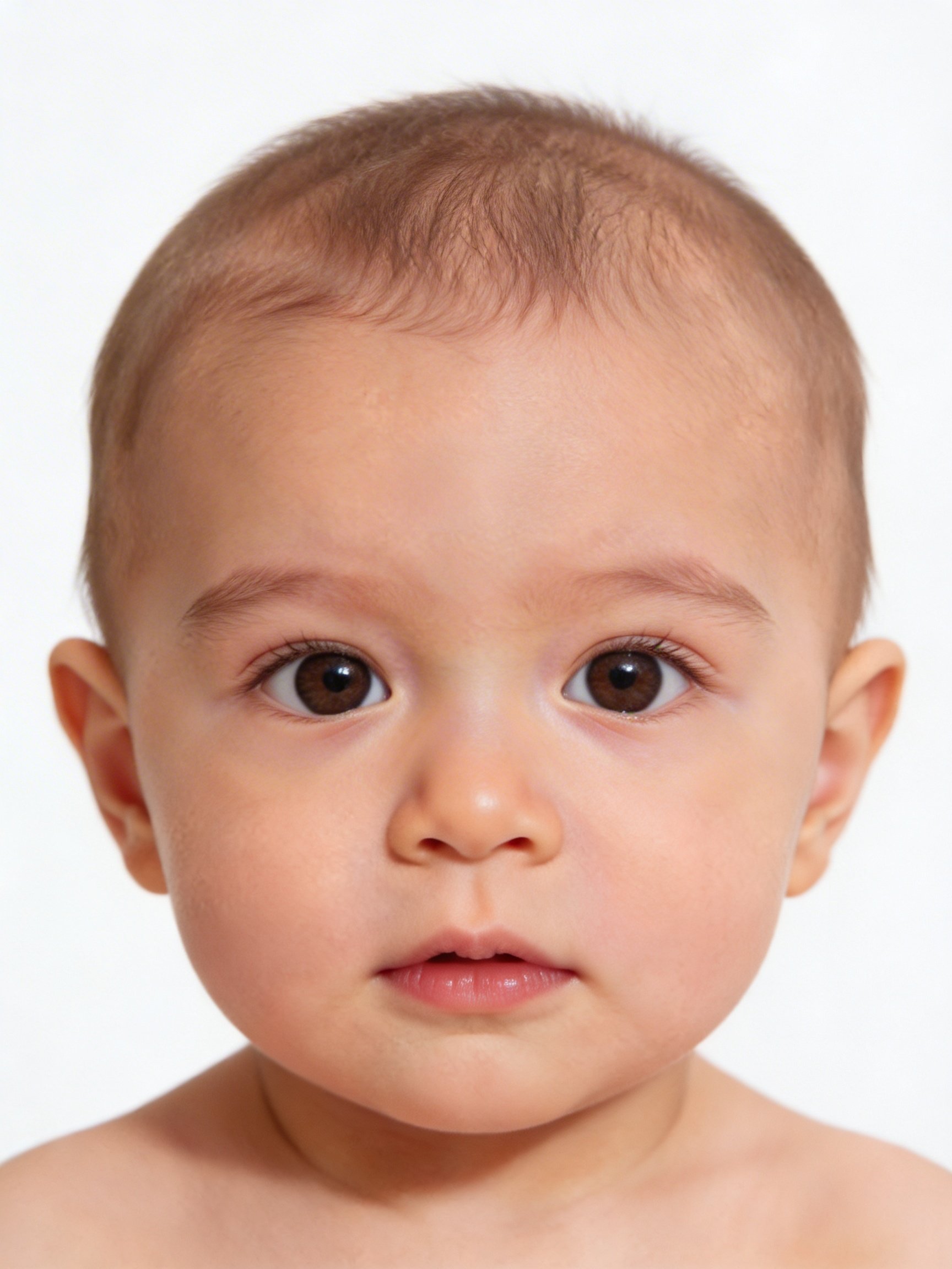 Sleeping baby with closed eyes showing an invalid passport photo